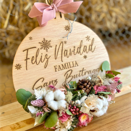 Cartel de madera navideño
